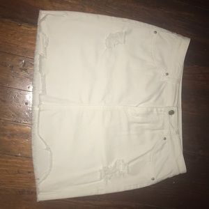 White Denim Mini Skirt